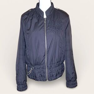 Harley DavidsonJacket Black Motorcycle Embroidered Chain Details Jacket